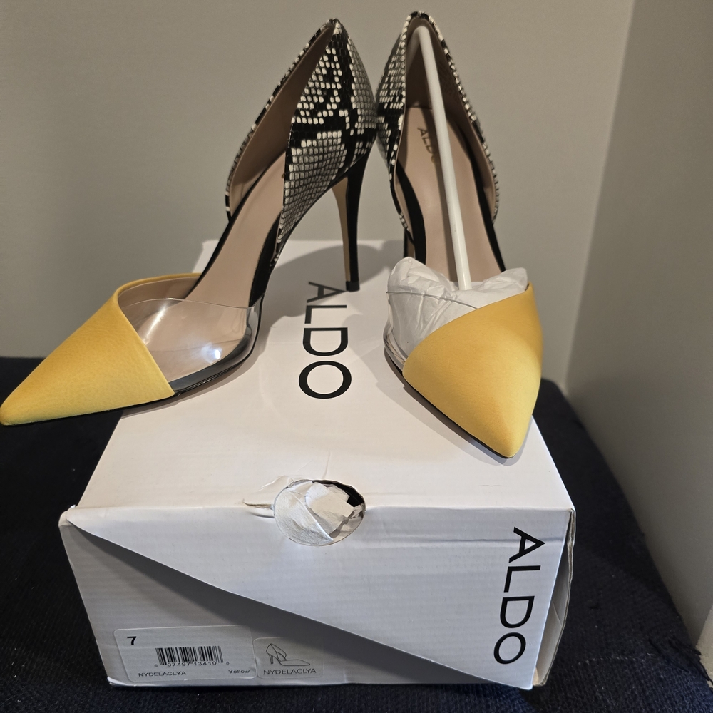 Aldo Yellow and Black Women's Heels